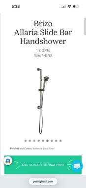 Brizo Allaria Slide Bar Handshower 88767-BNX